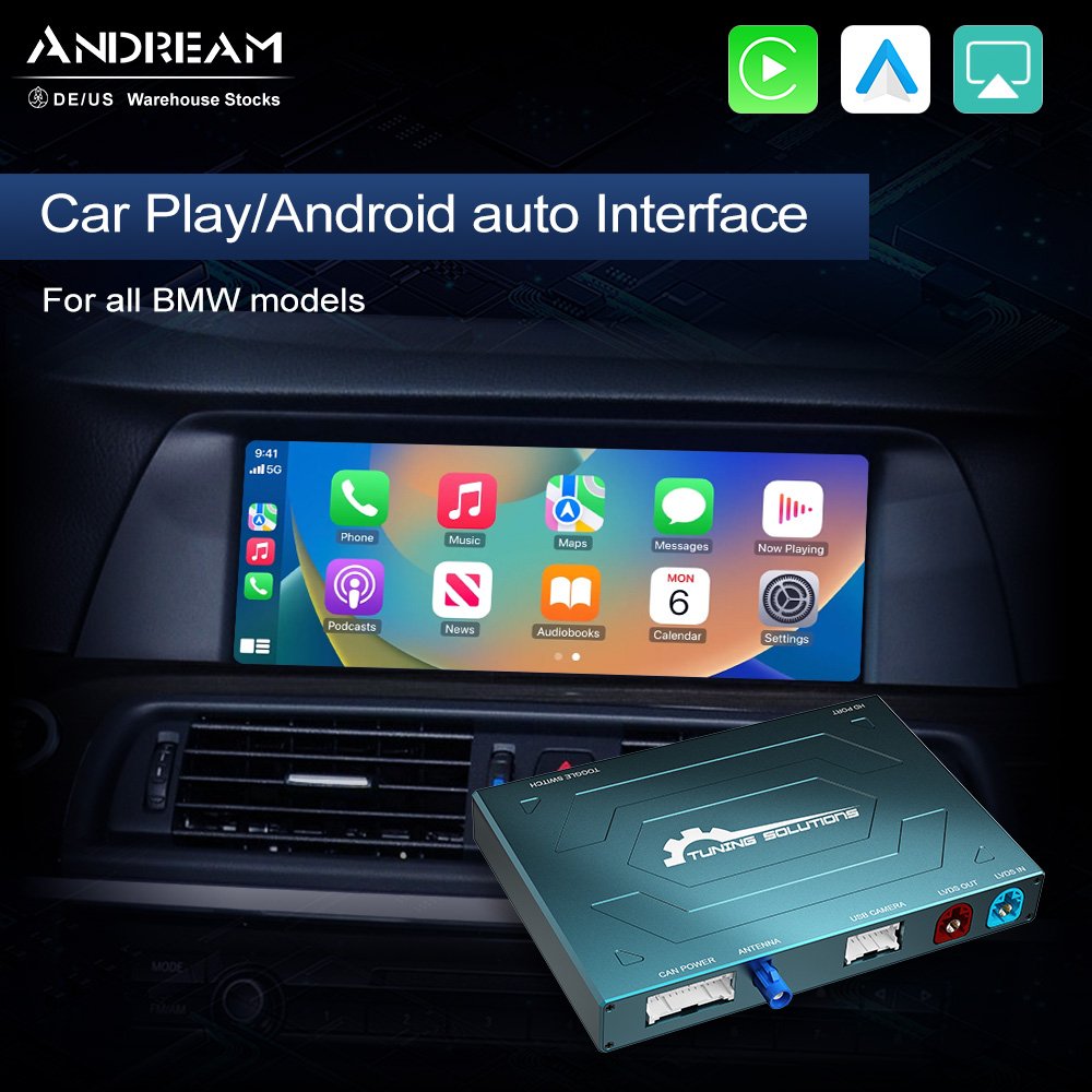 Andream Wireless CarPlay Android Auto MMI Prime For BMW CIC NBT EVO System Series 1 2 3 4 5 6 7 X1 X3 X4 X5 X6 X7 Mini I3 I8 GPS Navigation Kit - Image 2