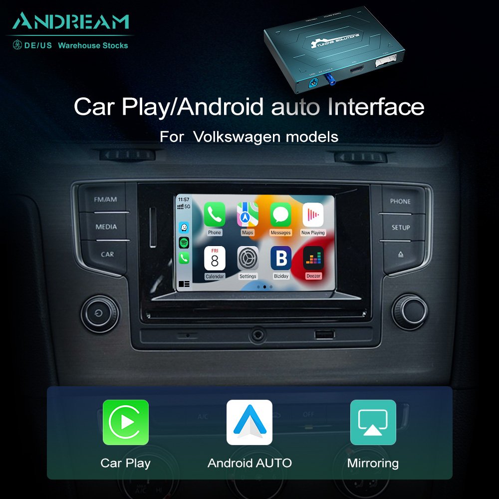 Andream Wireless Carplay Android Auto Interface Box Module For Volkswagen VW Golf Passat Lingdu Tiguan Teramont 2014-2018 Navigation MMI MIB System - Image 3