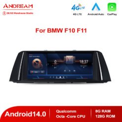 Andream 10.25" Android 14.0 8G+128G Qualcomm 8 core IPS Car Smart Navigation Core Radio For BMW Series 5 F10 F11 F18 Original CIC NBT System