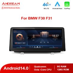 Andream 10.25" 8.8" Android 14.0 8G+128G Qualcomm 8-core IPS Car MultiMedia For BMW Series 3 F30 F31 Series 4 F32 F36 CIC NBT EVO System Touchscreen
