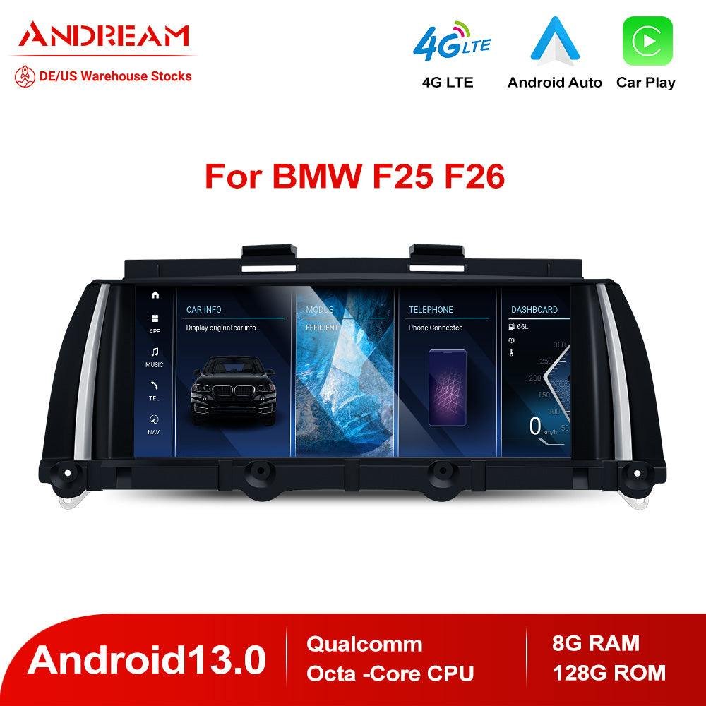 Andream 8.8" Android 13 8+128G Qualcomm Octa-core 4G+64 Car Interface MultiMedia For BMW X3 F25 X4 F26 CIC NBT GPS Navigation Touchscreen Head Unit