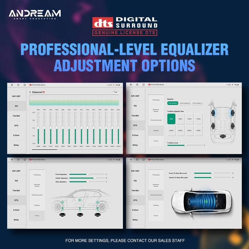 Andream Android 14.0 2K Top Sound Quality Certified DTS Pure Digital DSP Amplifier With Optical Fiber Coaxial Car Universal Carplay Screen Upgrade - Image 2