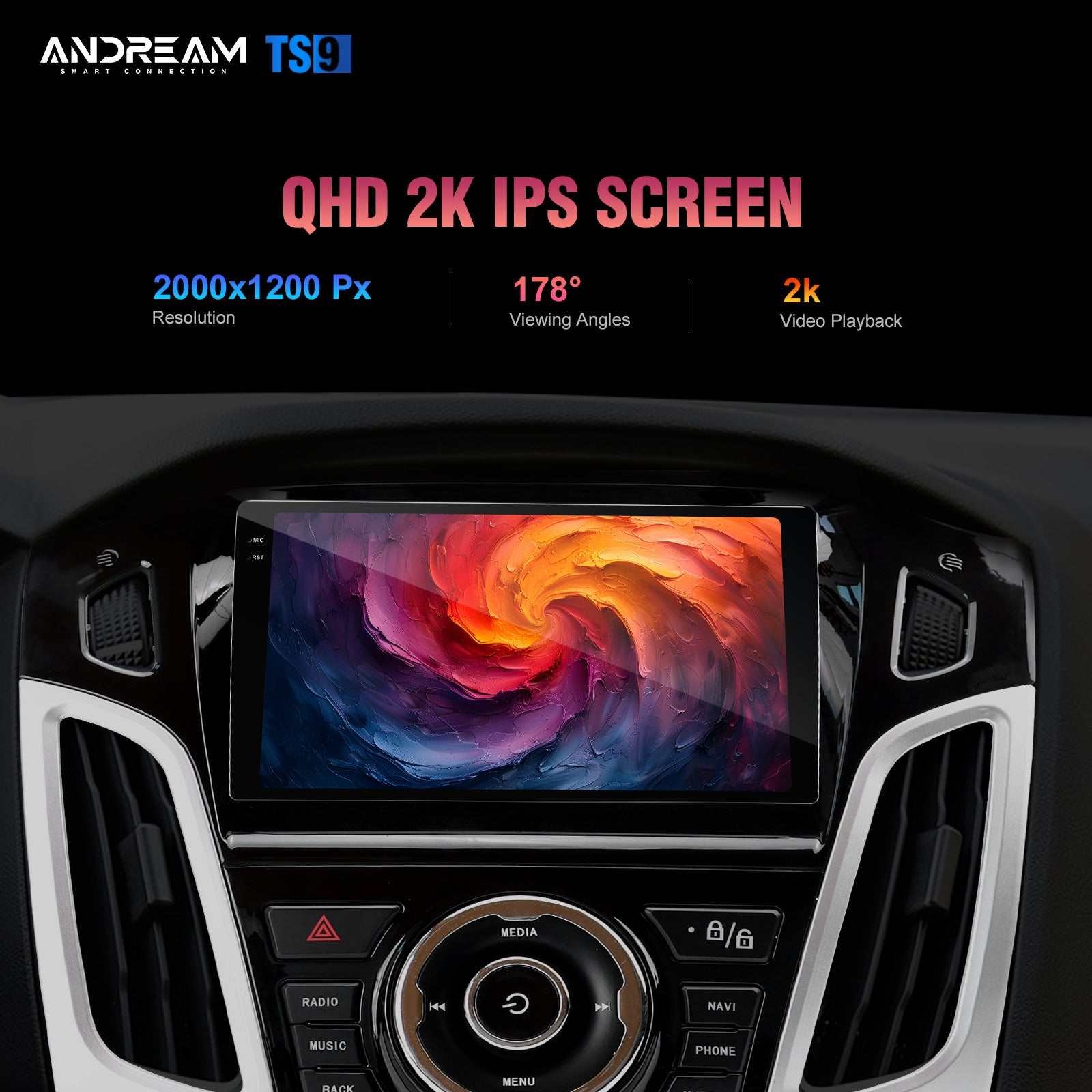 Andream Android14.0 Car Radio Stereo For Ford Focus MK3 MK3.5 2012-2018 Wireless CarPlay Andriod Auto MirrorLink DTS DSP Amplifier Radio Backup Camera - Image 4