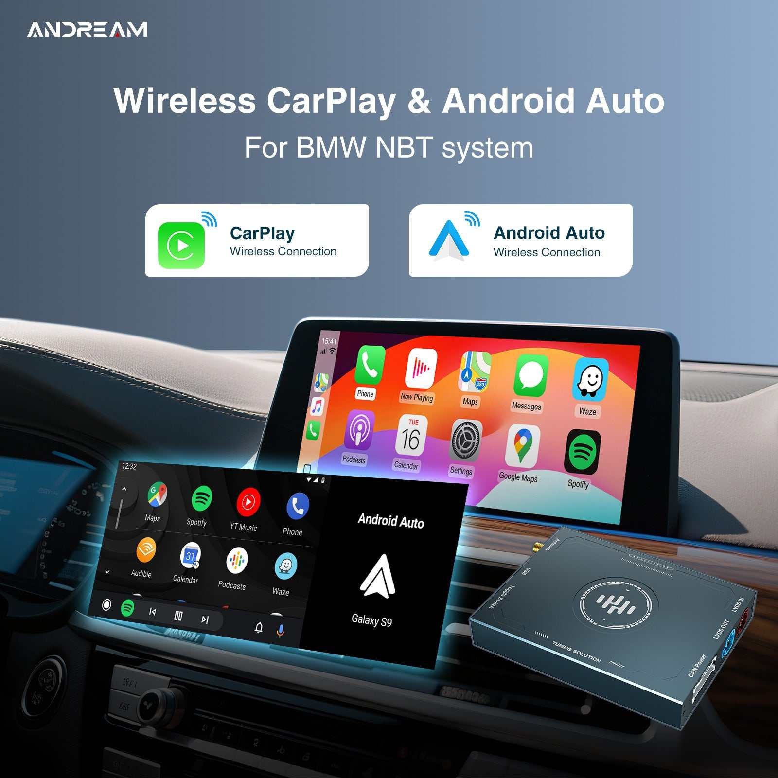 BMW NBT system dedicated wireless CarPlay Android car box suitable for BMW 1 2 3 4 5 6 7 series X3 X4 X5 X6 MINI GPS navigation
