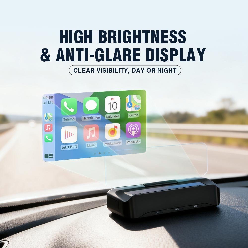 Wireless CarPlay & Android Auto Dual-System HUD High-Definition Projection Navigation Bluetooth Music Remote Control Stay Focused While Driving - Image 4